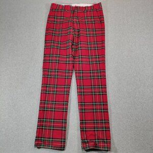 Castaway Tartan Plaid Pants Mens 30x32 Red Stretch Golf Casual
